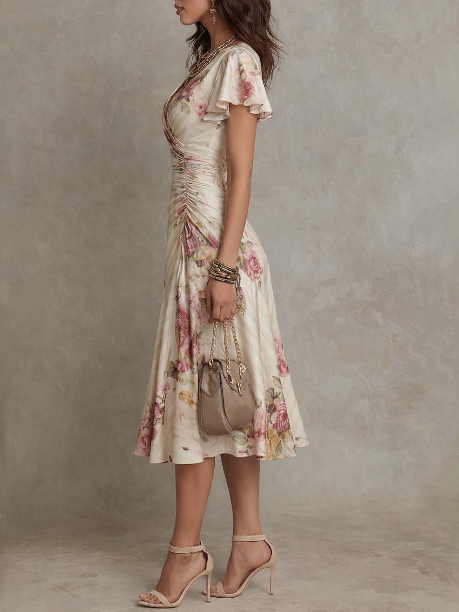 Morgan & Brooke | Chiffon Floral Evening Dress