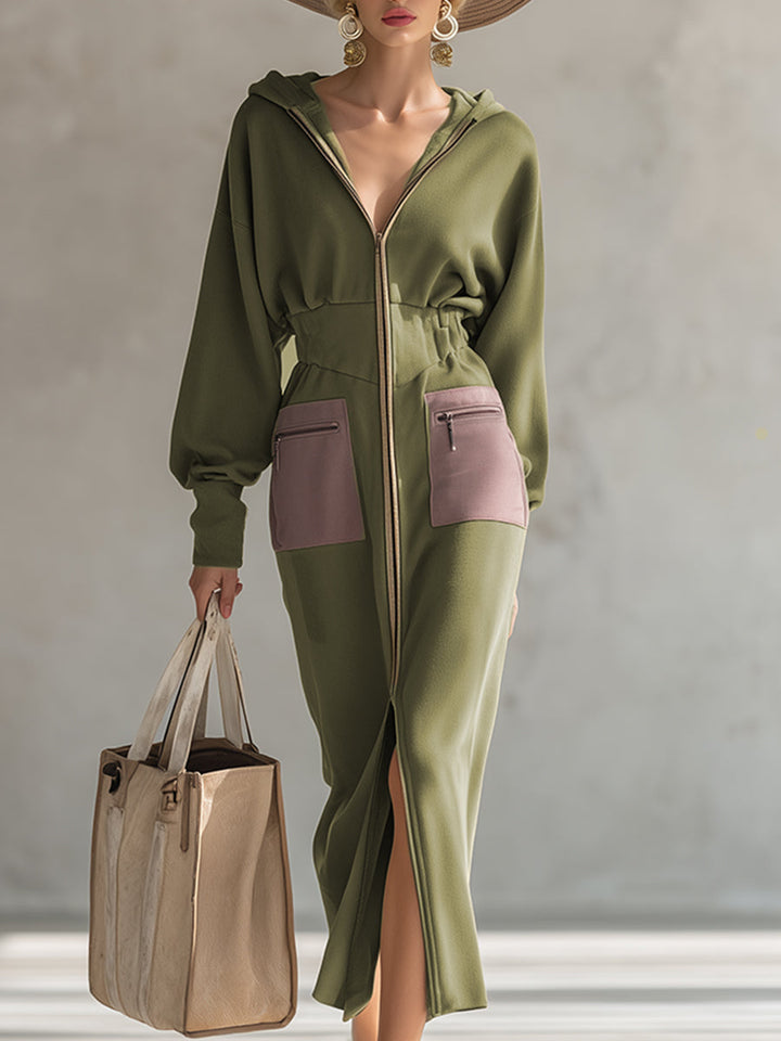Morgan & Brooke | Green Long Sleeve Evening Dress