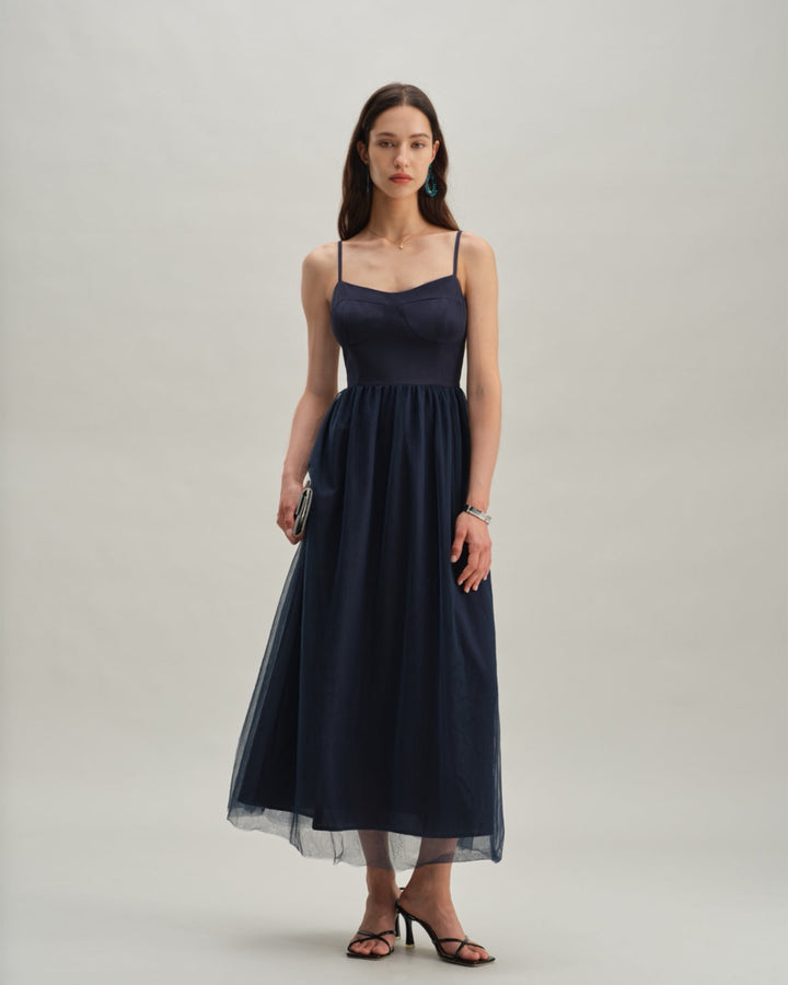 Morgan and Brooke | Flowy Maxi Dress for Women in Blue