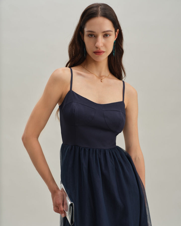 Morgan and Brooke | Flowy Maxi Dress for Women in Blue