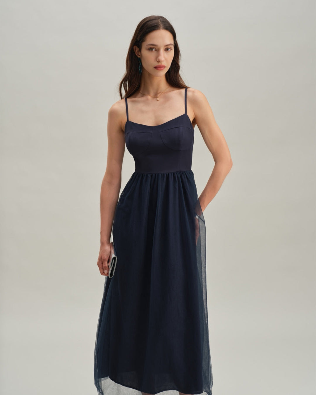 Morgan and Brooke | Flowy Maxi Dress for Women in Blue