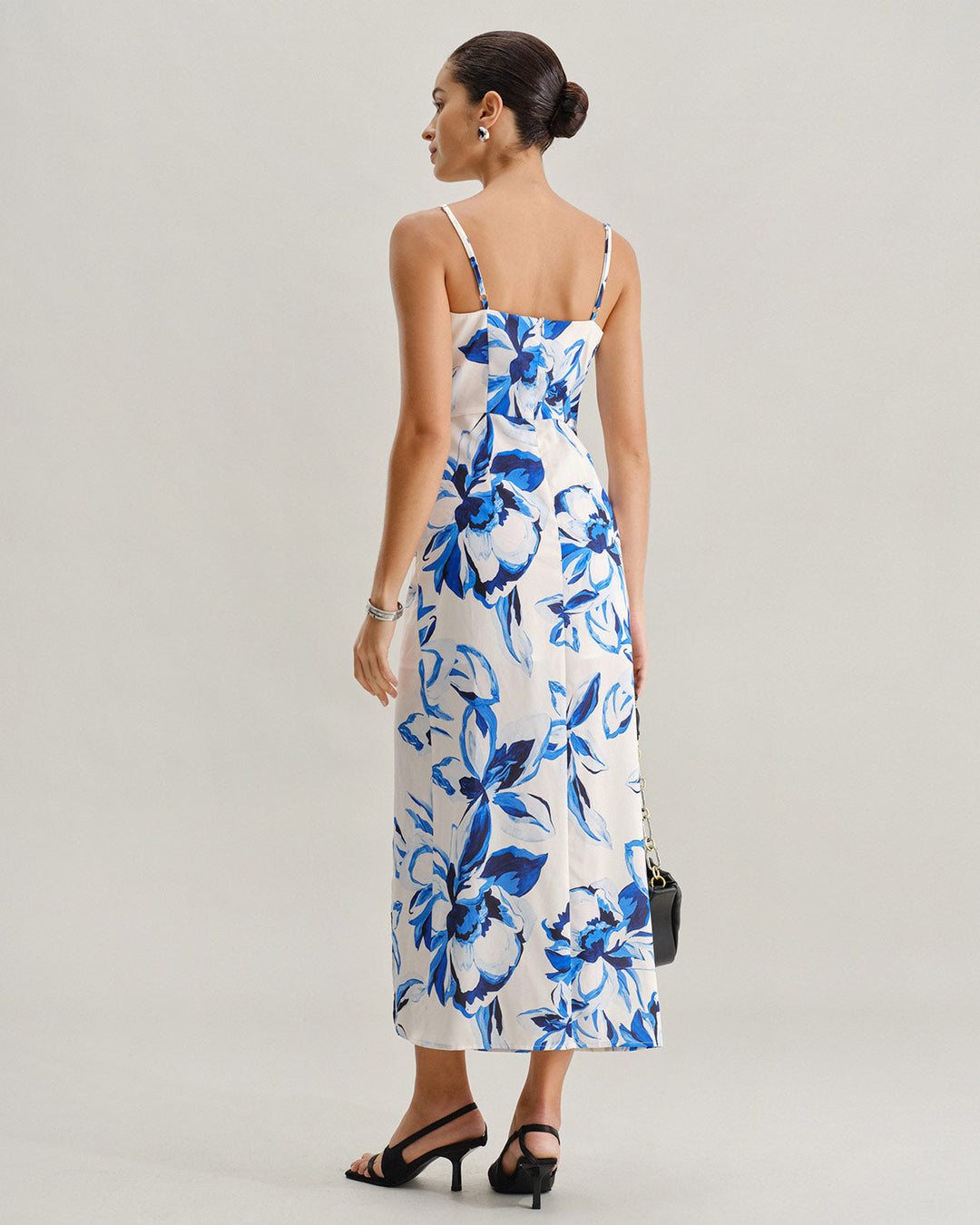 Morgan and Brooke | Floral Bohemian Maxi Dress for Women in Blue