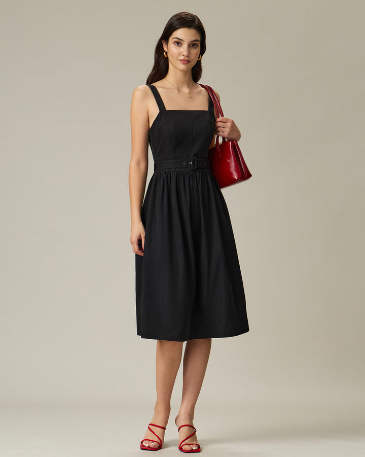 Morgan and Brooke | Black A-Line Midi Dress