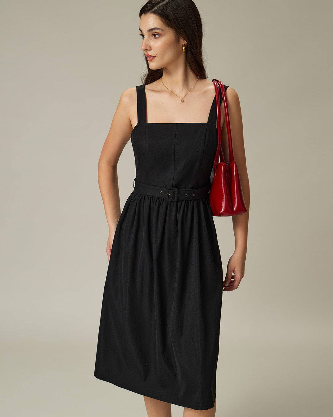 Morgan and Brooke | Black A-Line Midi Dress