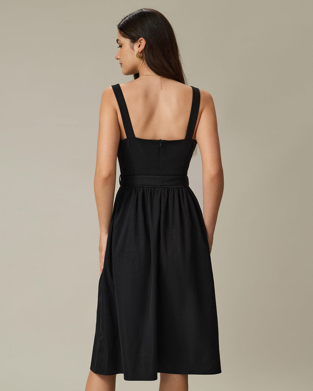 Morgan and Brooke | Black A-Line Midi Dress