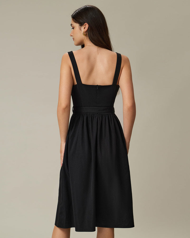 Morgan and Brooke | Black A-Line Midi Dress