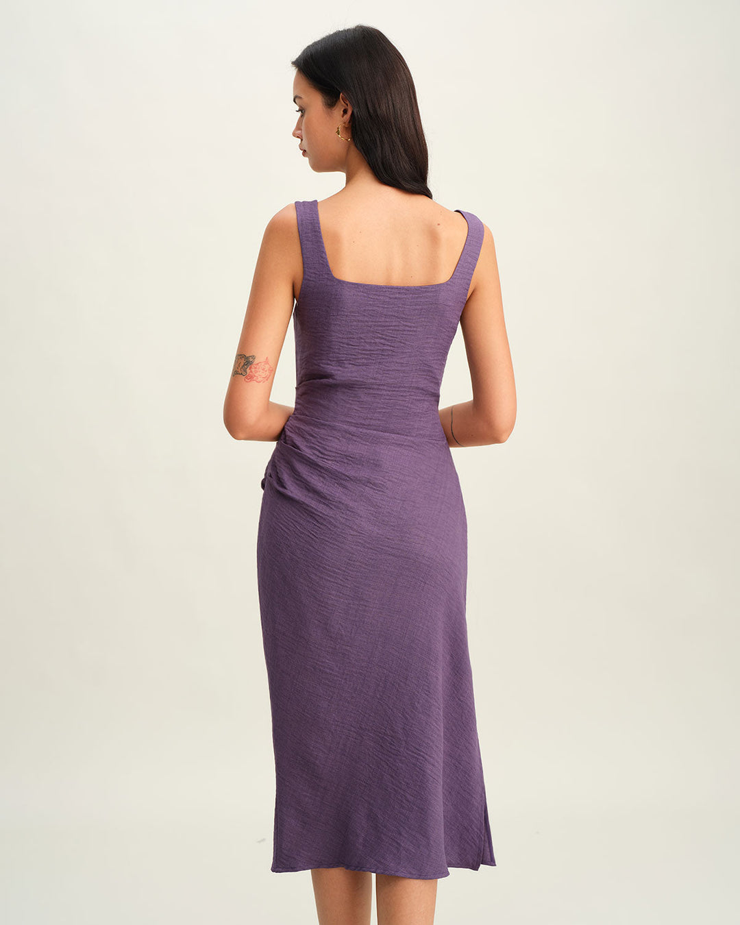 Morgan and Brooke | Square Neck Slip Midi Dress, Purple