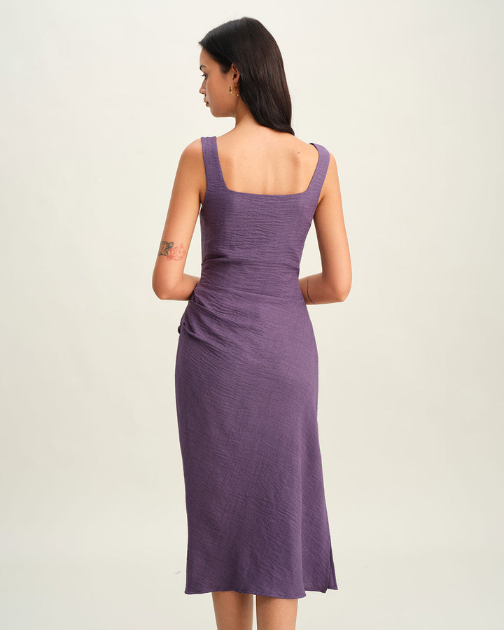 Morgan and Brooke | Square Neck Slip Midi Dress, Purple