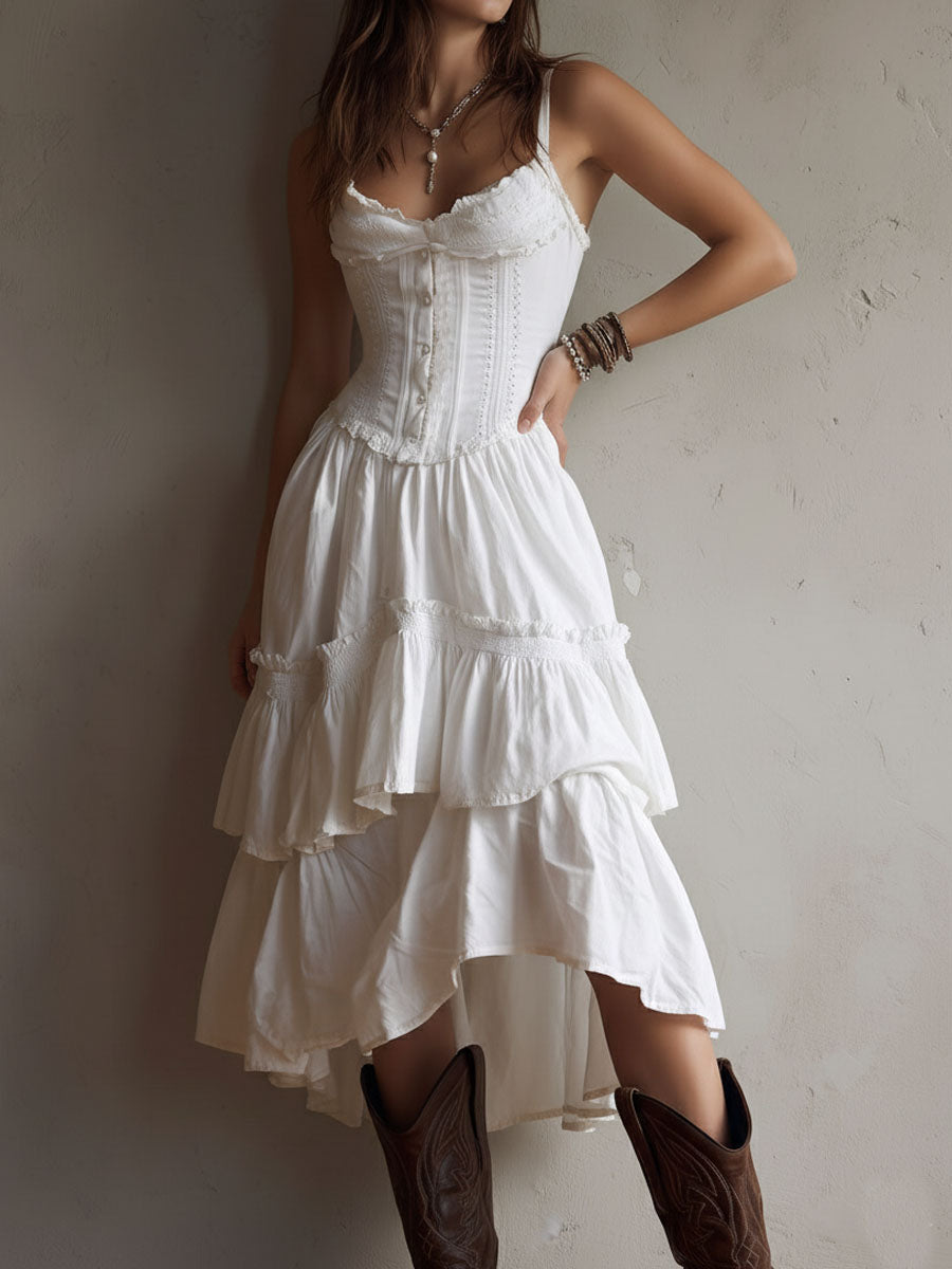 Morgan & Brooke | White Lace Casual Dress