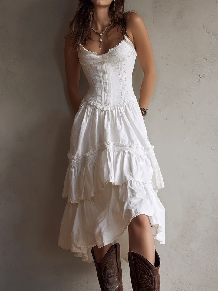 Morgan & Brooke | White Lace Casual Dress