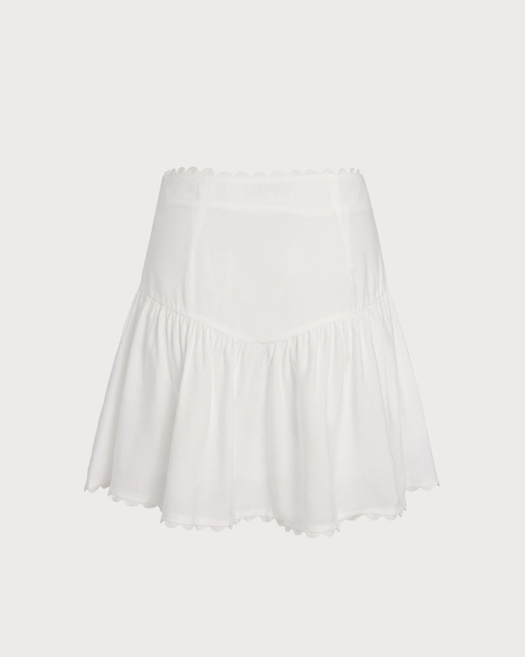 Morgan and Brooke | White Ruched Mini Skirt