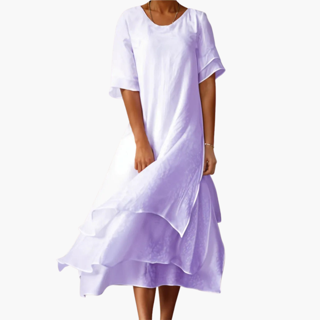 Morgan & Brooke | Ivory Floor-Length Bias-Cut Satin Dress