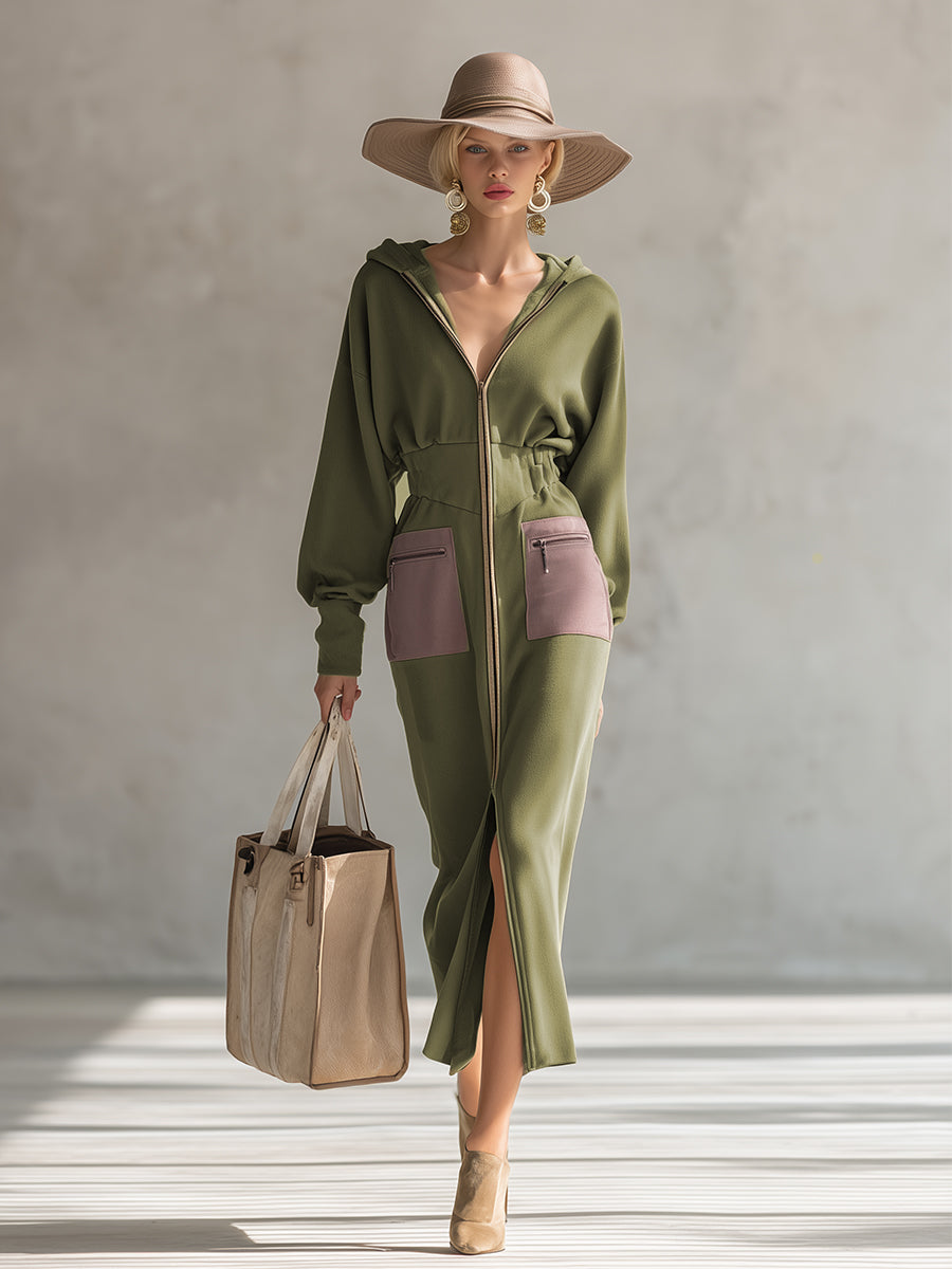 Morgan & Brooke | Green Long Sleeve Evening Dress