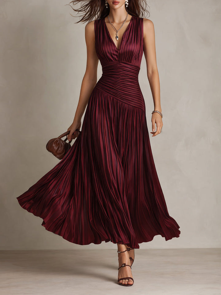 Morgan & Brooke | Satin Striped Evening Dress