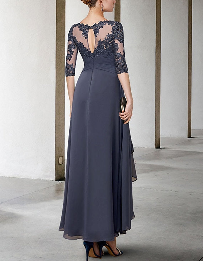 Morgan & Brooke | Chiffon A-Line Three-Quarter Sleeve Dress