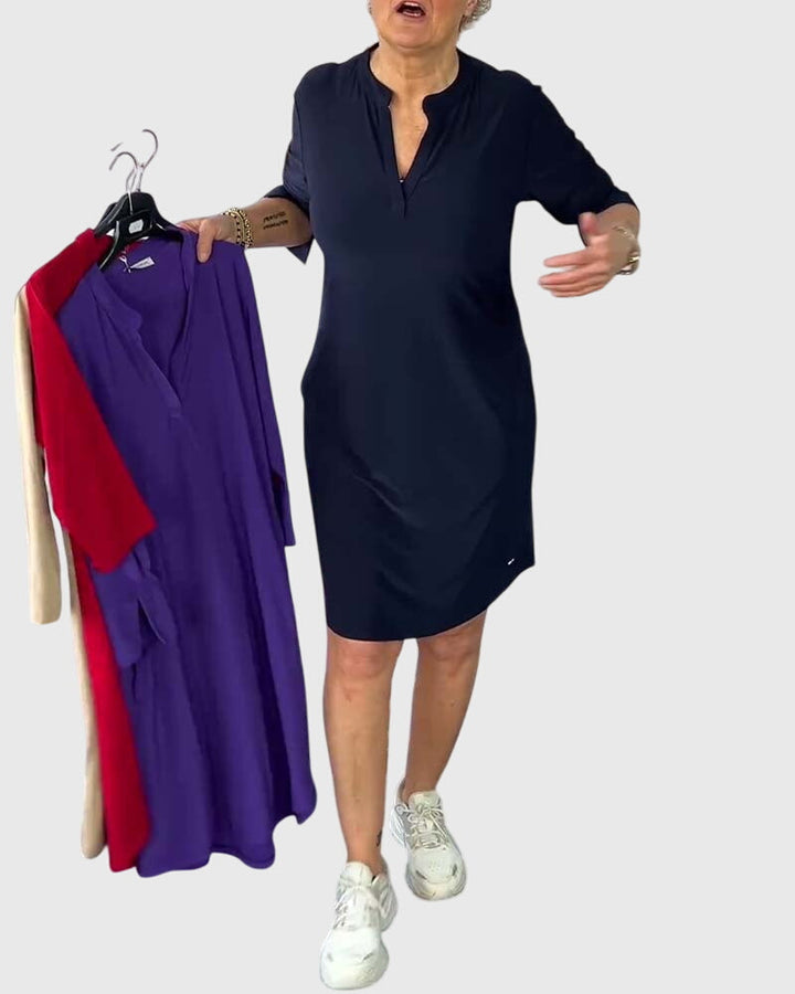 Morgan and Brooke | | Solid V-Neck Dress