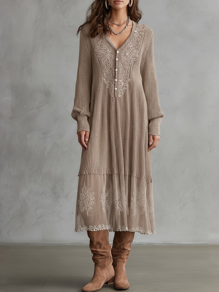 Morgan & Brooke | White Maxi Knit Dress