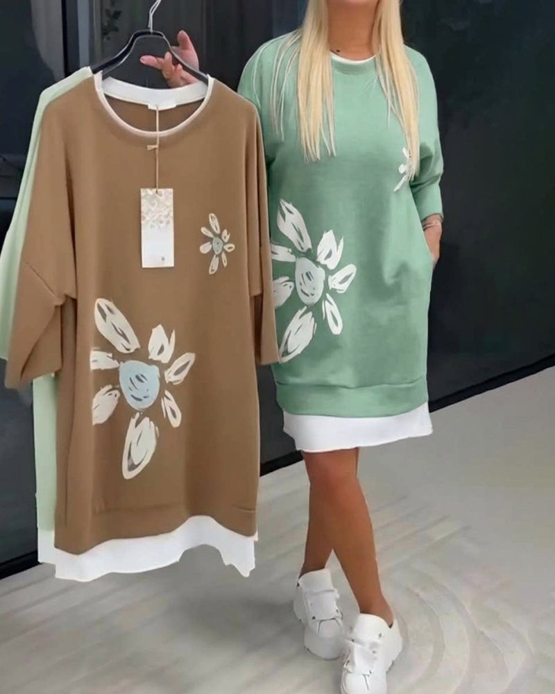 Morgan & Brooke | White Relaxed-Fit Knee-Length Cotton Dress