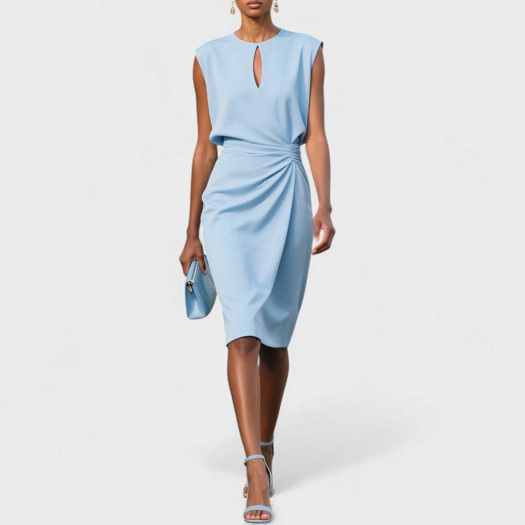 Morgan & Brooke | Ivory Bias-Cut Midi Satin Dress
