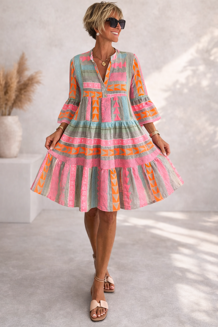 Morgan & Brooke | Patterned Flowing Midi Dress