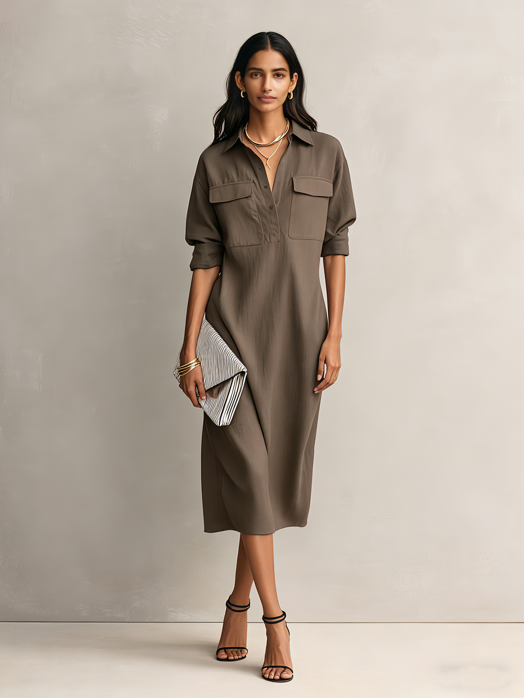 Morgan & Brooke | Black Linen Evening Dress