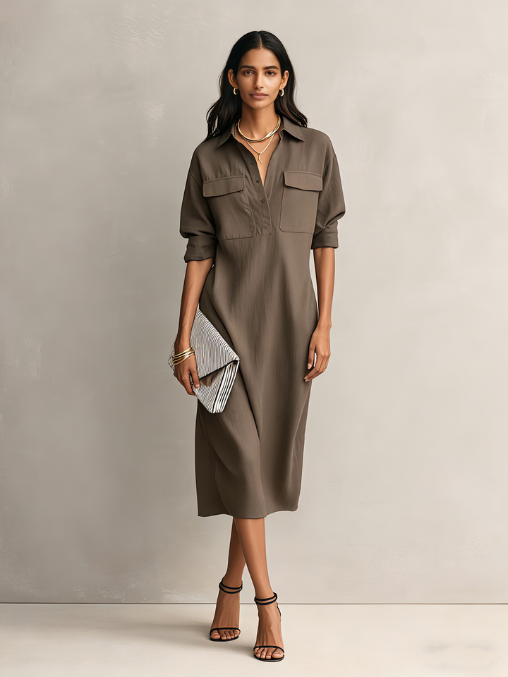 Morgan & Brooke | Black Linen Evening Dress