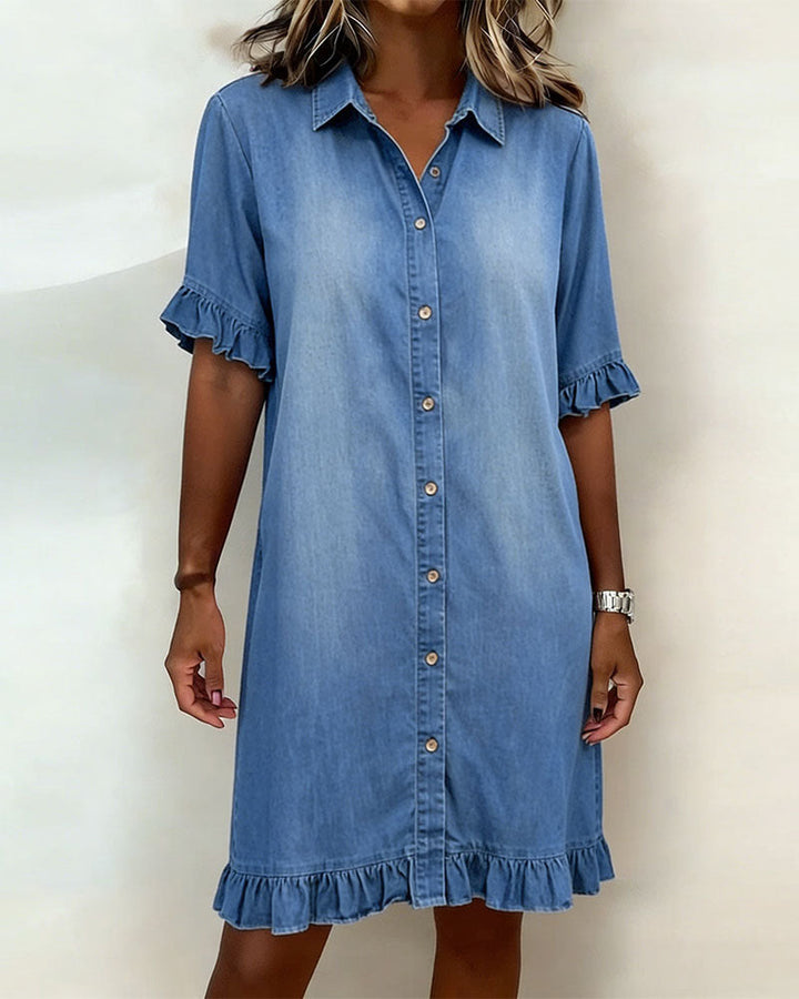 Morgan & Brooke | Light Blue Relaxed-Fit Washed Denim Dress