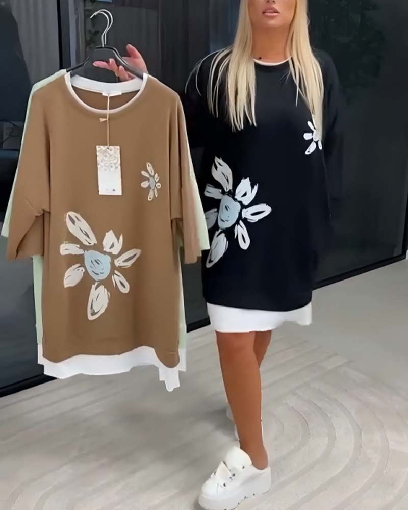 Morgan & Brooke | White Relaxed-Fit Knee-Length Cotton Dress