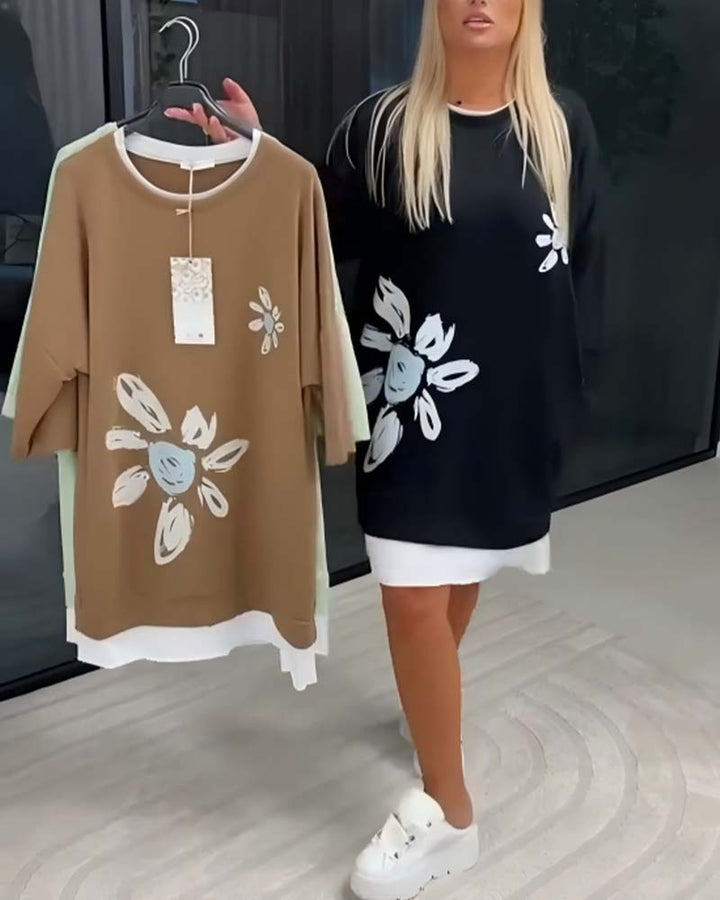 Morgan & Brooke | White Relaxed-Fit Knee-Length Cotton Dress