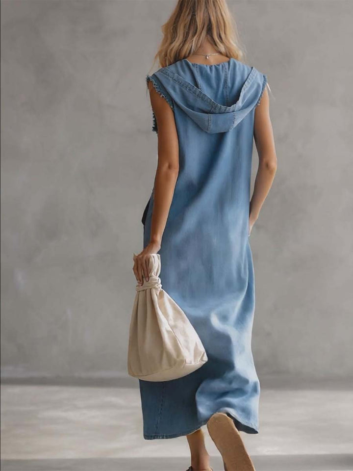 Morgan & Brooke | Blue Denim V-Neck Casual Dress