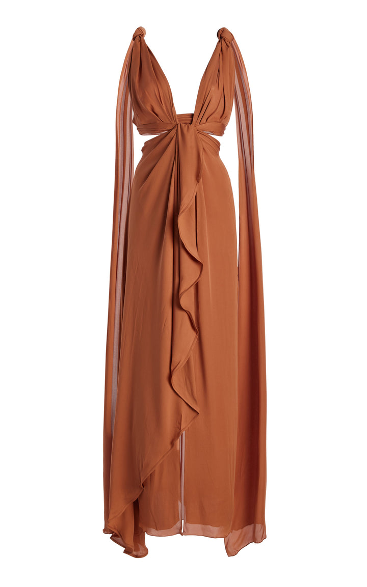 Morgan & Brooke | Ocean Blue Draped Maxi Dress