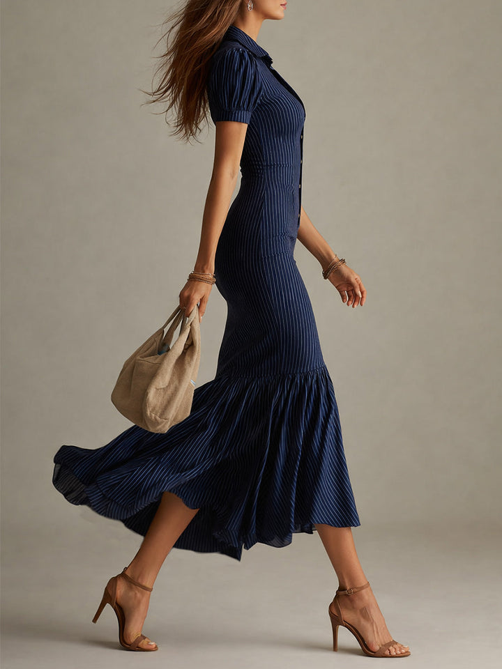 Morgan & Brooke | Striped Evening Dress