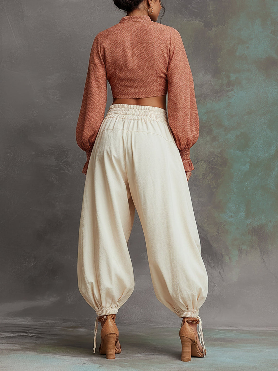 Morgan & Brooke | Light-Wash Loose-Fit Balloon-Leg Denim Pants