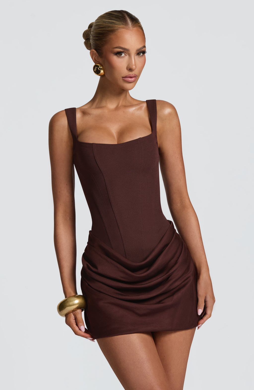 Morgan & Brooke | Hourglass-Fit Stretch-Knit Mini Dress