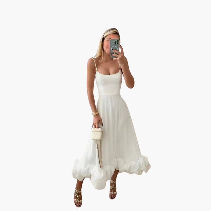 Morgan & Brooke | Ivory Bias-Cut Silk Dress