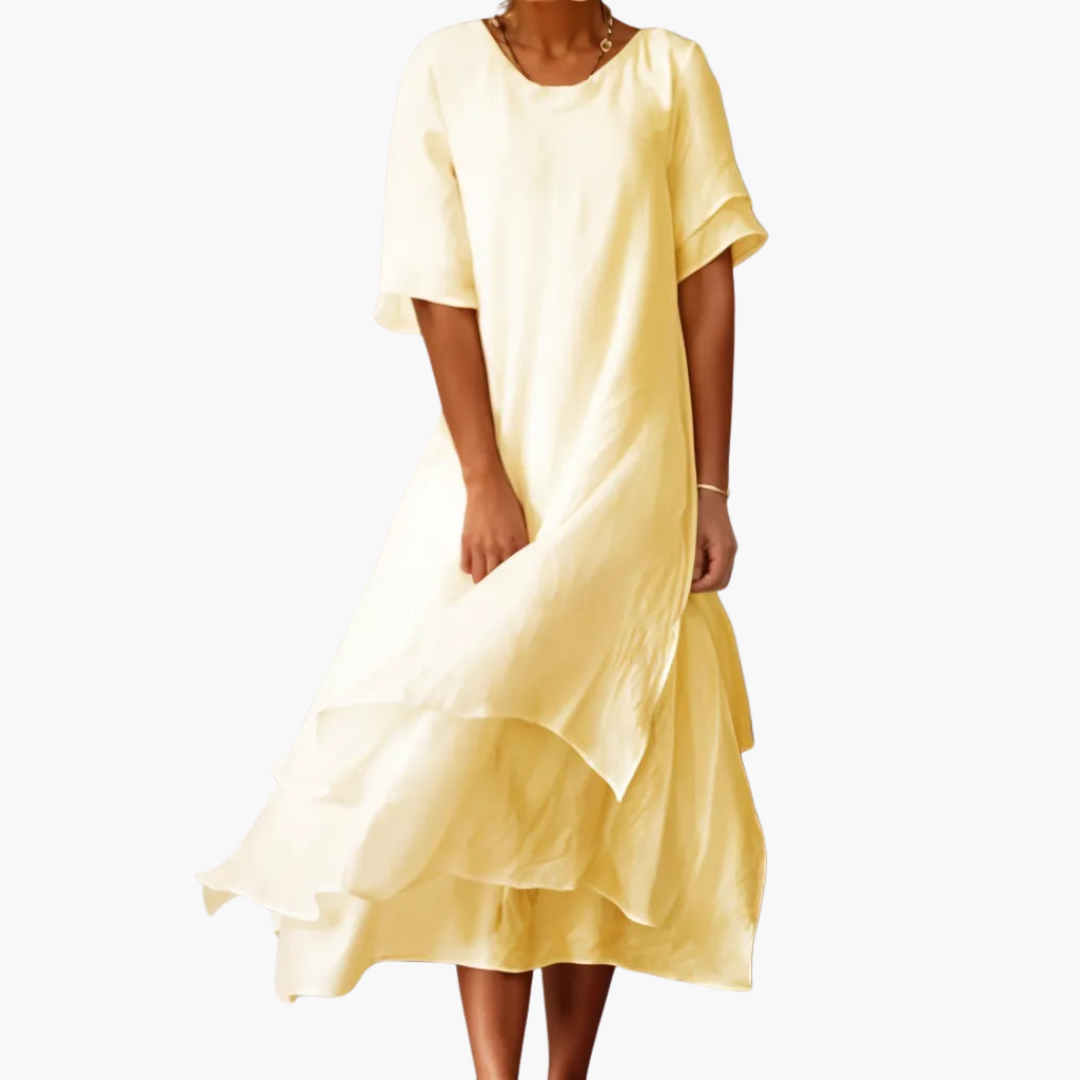 Morgan & Brooke | Ivory Floor-Length Bias-Cut Satin Dress