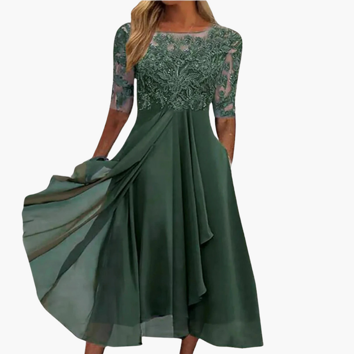 Morgan & Brooke | Embroidered Lace Dress