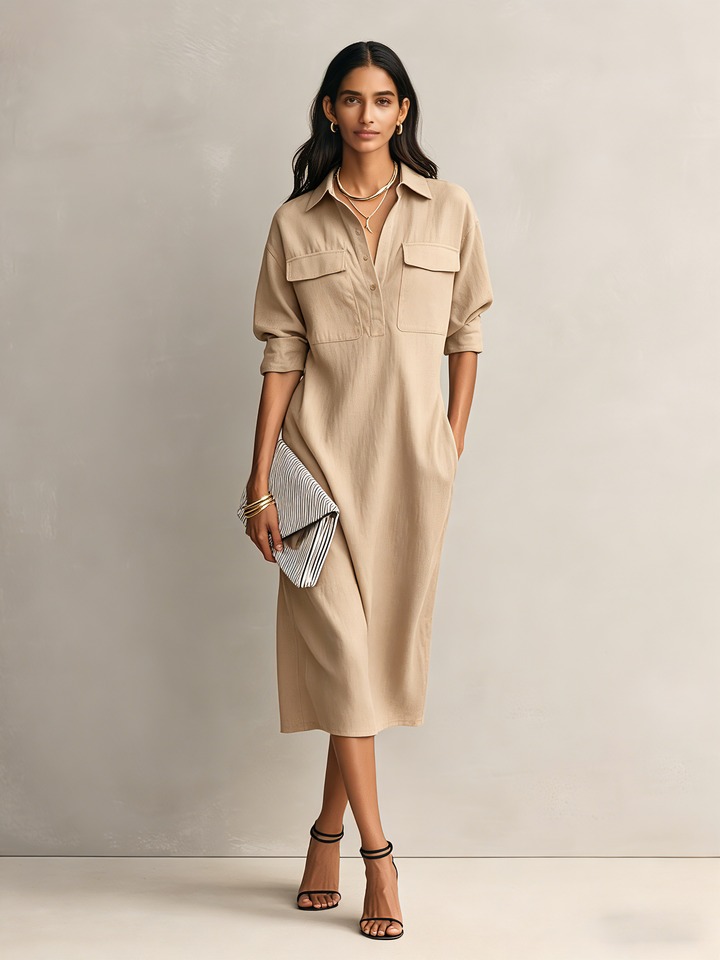 Morgan & Brooke | Black Linen Evening Dress