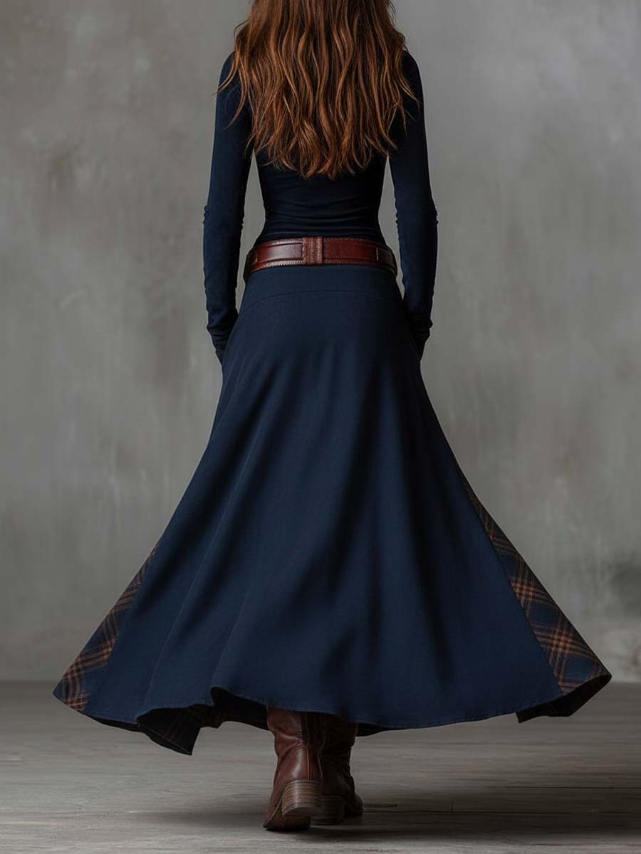 Morgan & Brooke | Suede Patchwork Dress