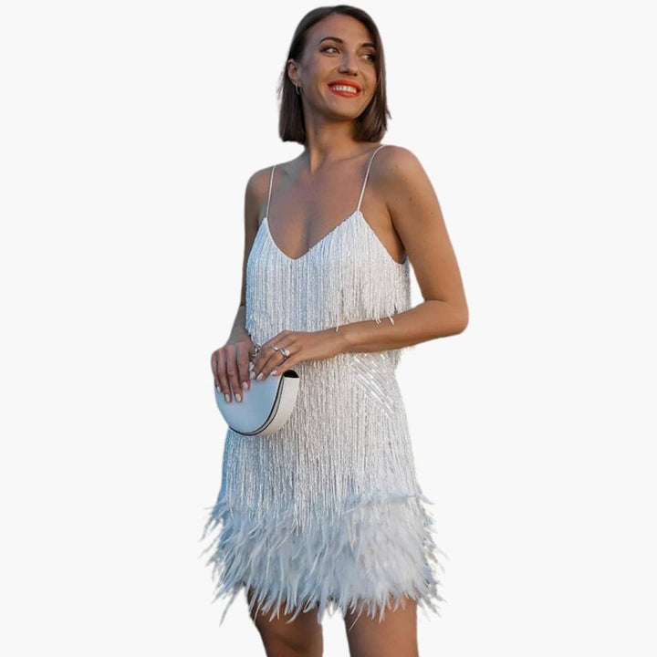 Morgan & Brooke | Black Asymmetric Draped Satin Cocktail Dress