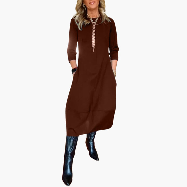Morgan & Brooke | Black Belted Silk Midi Dress