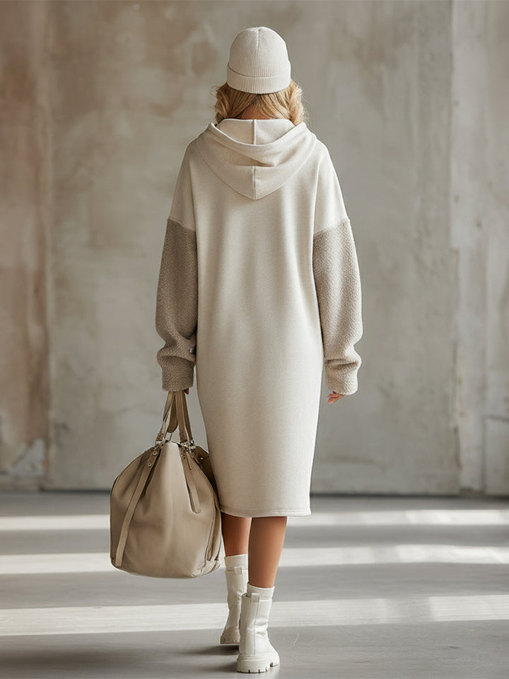 Morgan & Brooke | Beige Hooded Dress