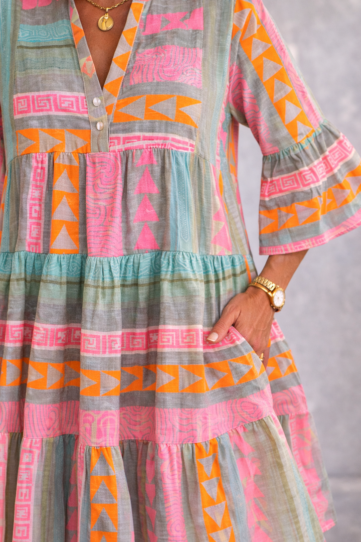 Morgan & Brooke | Patterned Flowing Midi Dress