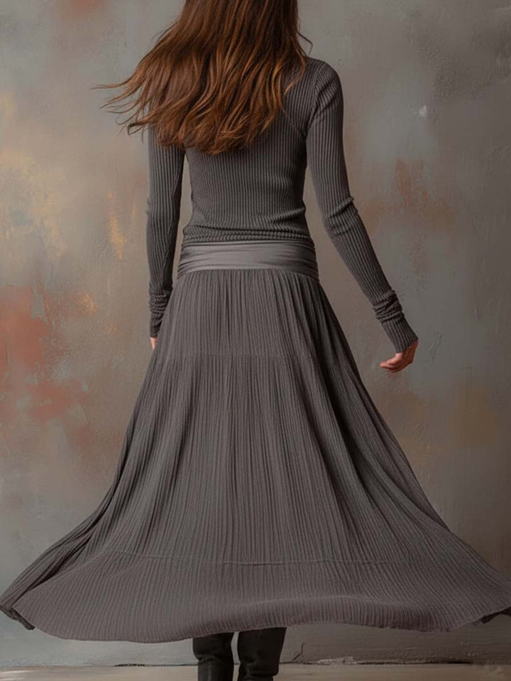 Morgan & Brooke | Charcoal Knit Dress