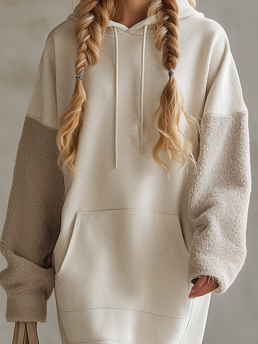 Morgan & Brooke | Beige Hooded Dress