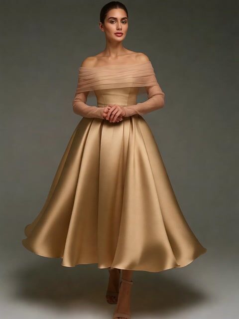 Morgan & Brooke | Pink Satin Strapless A-Line Shawl Dress
