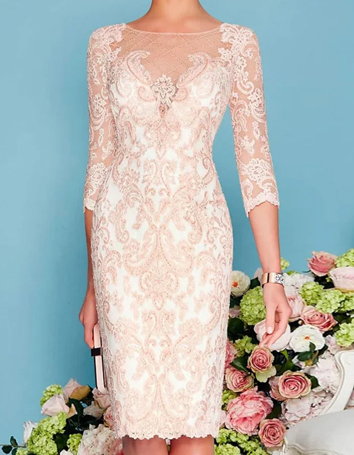 Morgan & Brooke | Blush Pink Lace Two-Piece Dress
