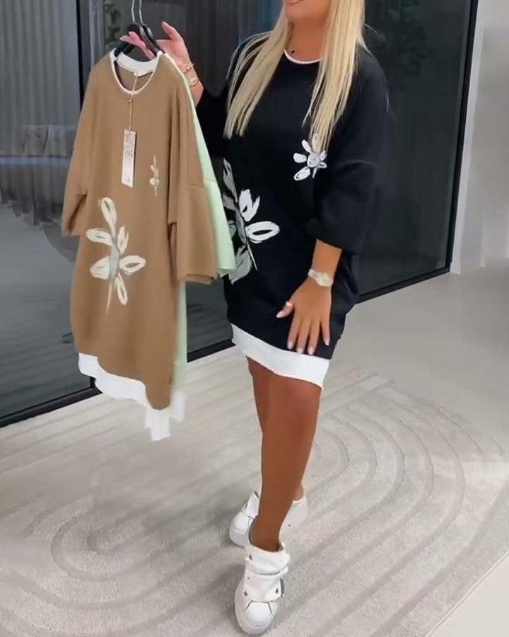 Morgan & Brooke | White Relaxed-Fit Knee-Length Cotton Dress