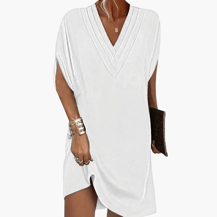 Morgan & Brooke | Ivory Sleeveless Crepe Shift Dress