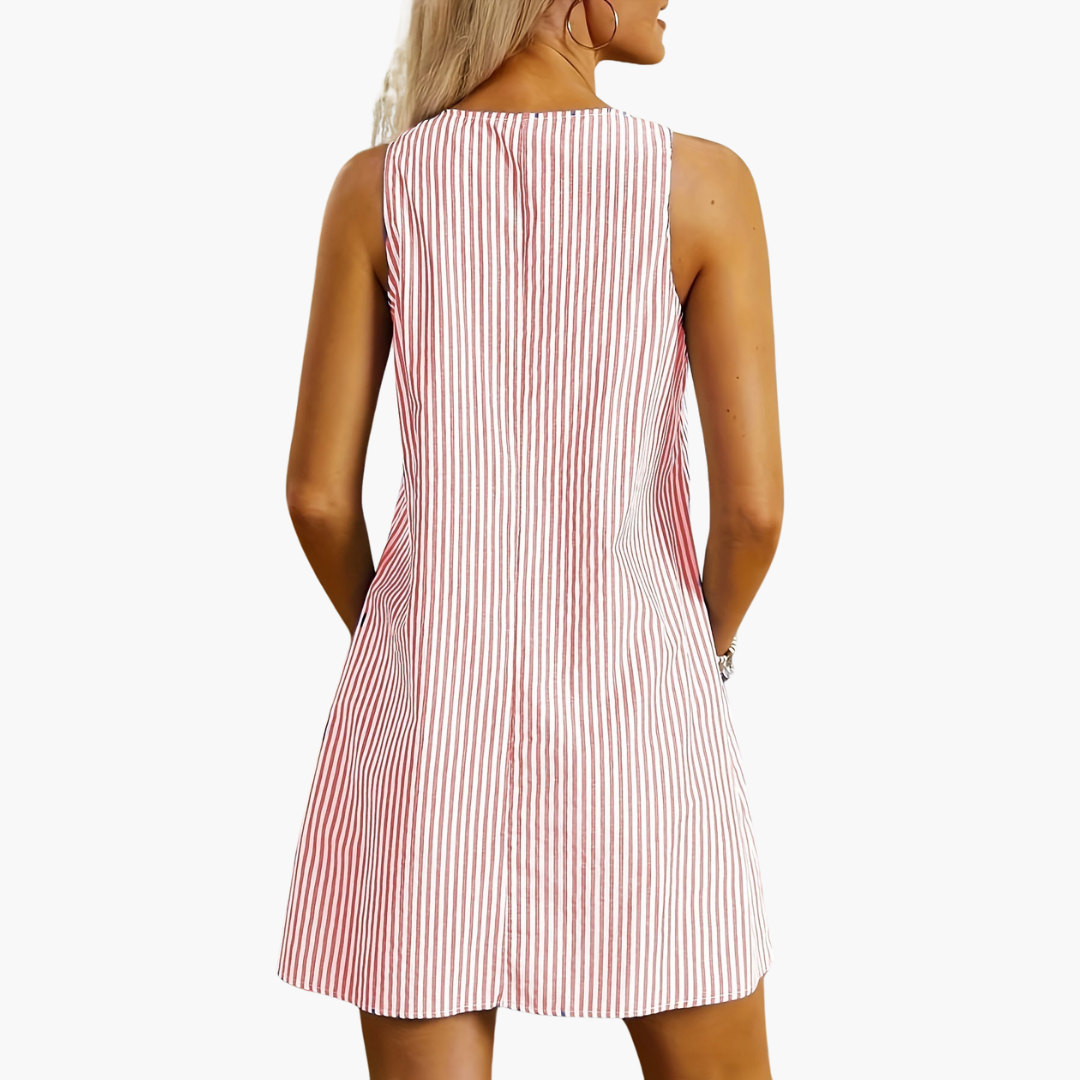 Morgan & Brooke | Sleeveless Pocketed Cotton Dress
